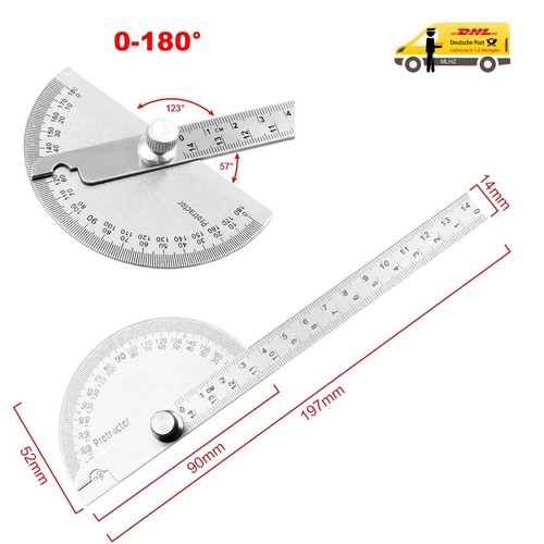 Winkelmesser 180 edelstahl - 180°,